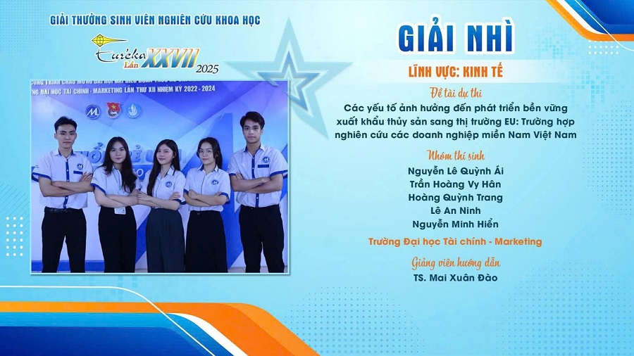 Sinh viên UFM đạt nhiều giải thưởng Nghiên cứu khoa học Euréka năm 2025